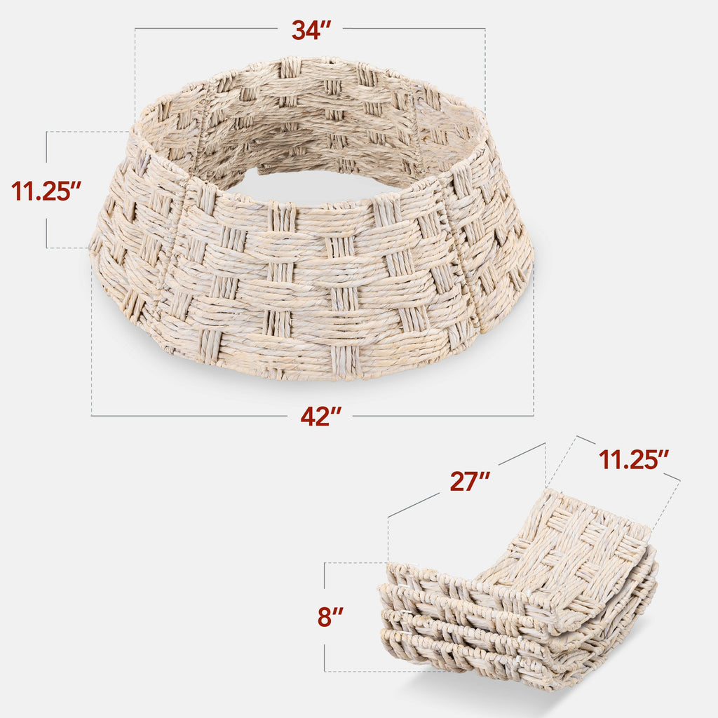 Basket Woven Hyacinth Christmas Holiday Tree Collar - 42in