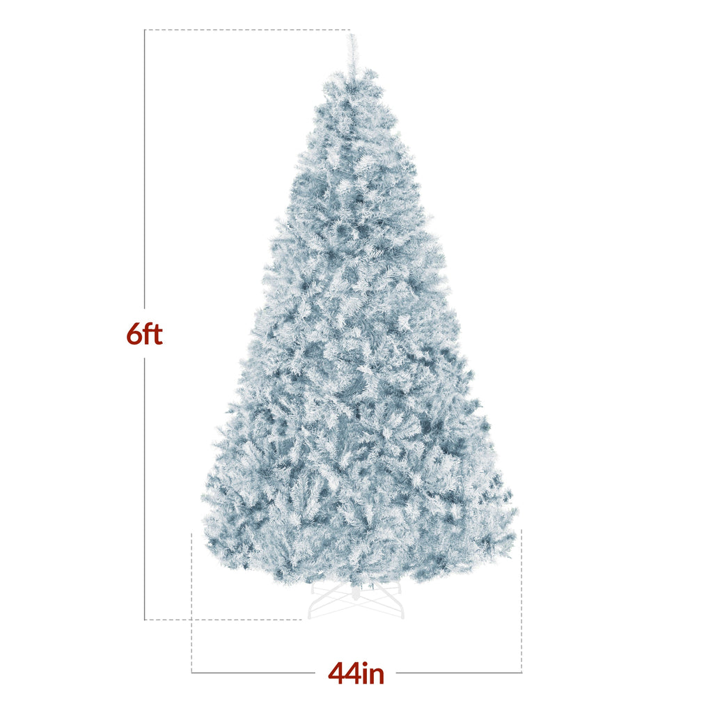 Artificial Ice Blue Christmas Tree, Unlit Pine Design w/Easy Assembly