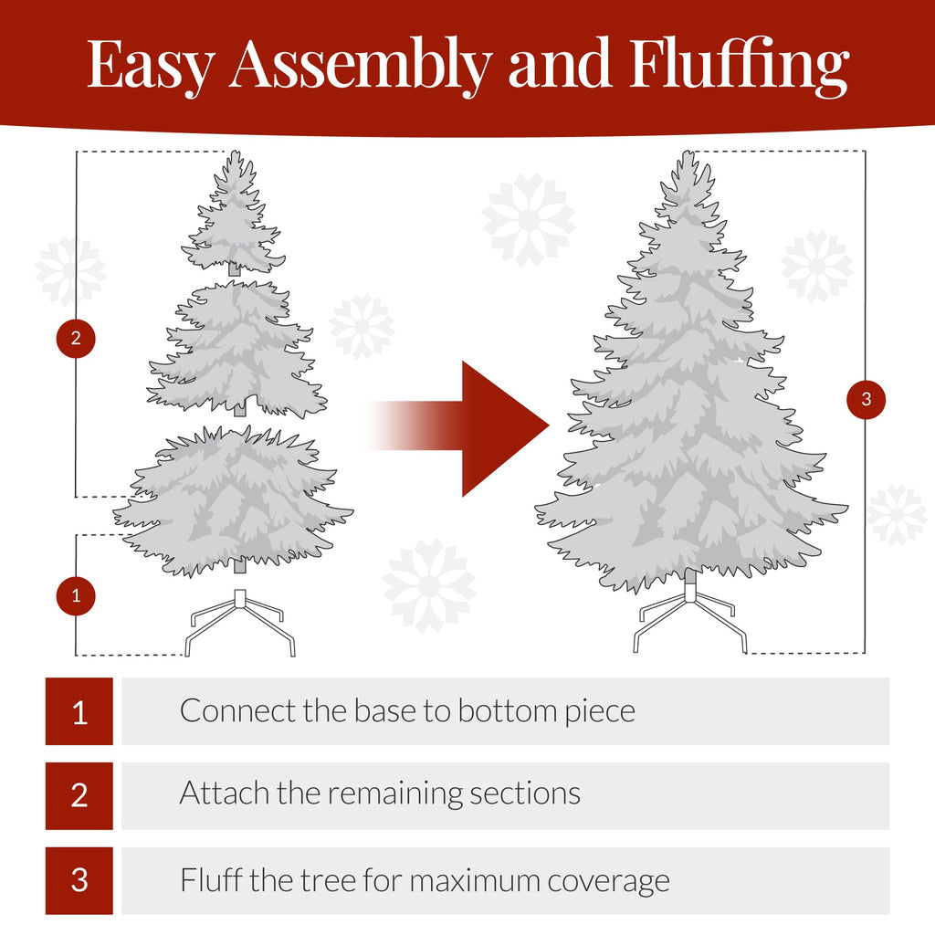 Artificial Ice Blue Christmas Tree, Unlit Pine Design w/Easy Assembly