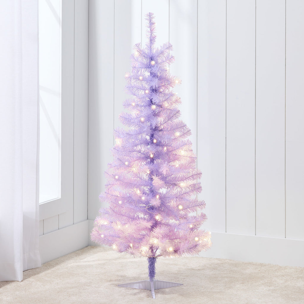 Pre-lit Colorful Mini Spruce Christmas Tree w/ LED Lights - 4ft