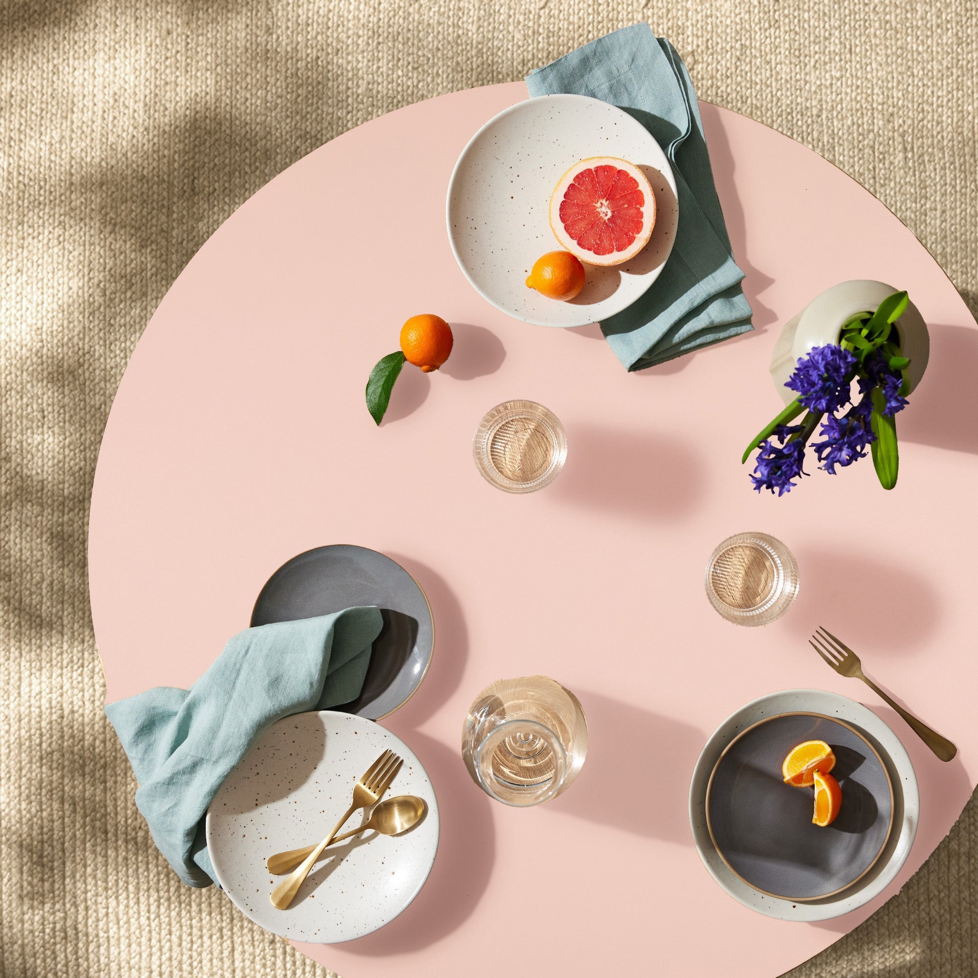 Round Mid-Century Modern 35.5in Dining Table, Dinette for Home or Kitchen w/Wood Finish Steel Legs