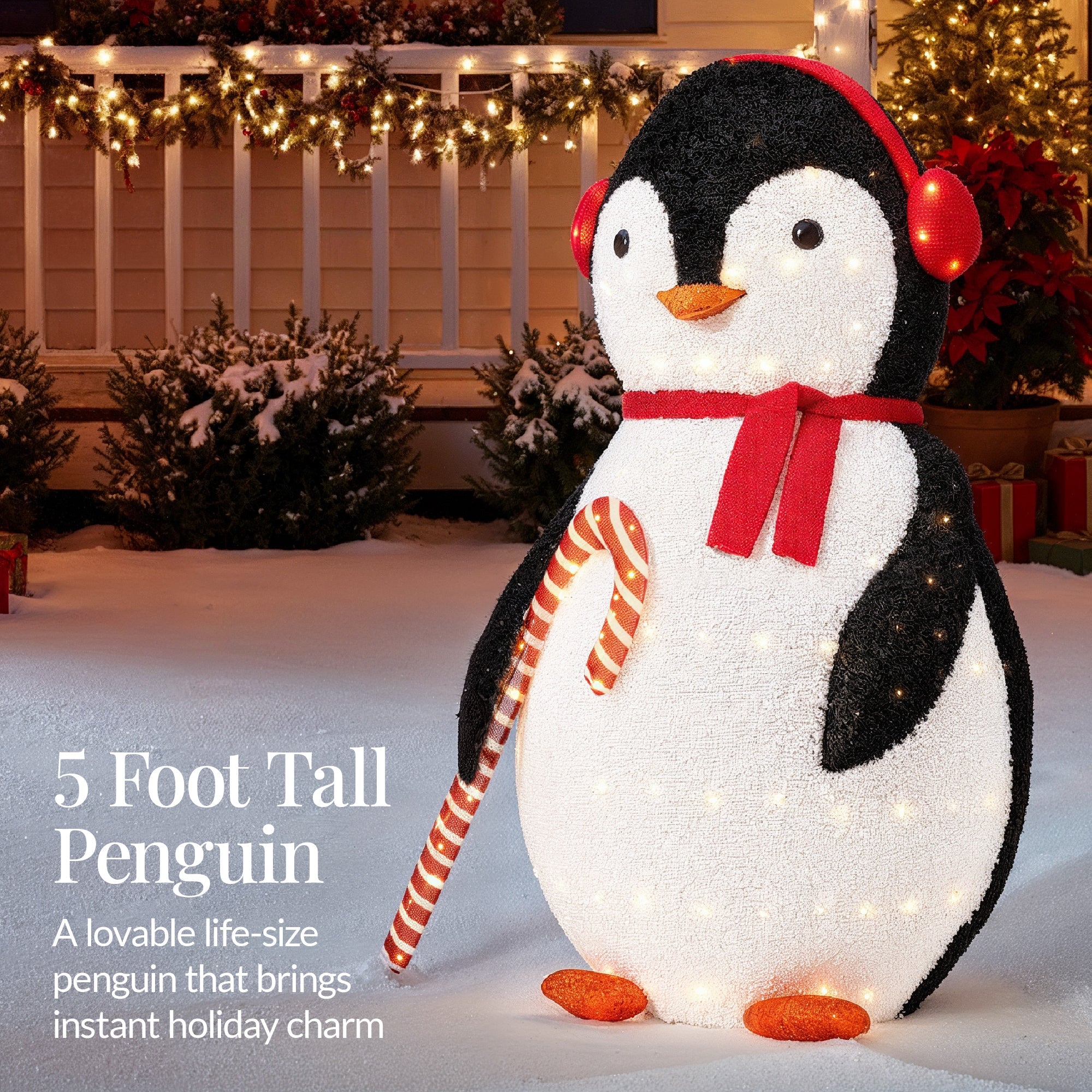 Lighted Pop-Up Penguin Outdoor Christmas Decoration w/ LED Lights