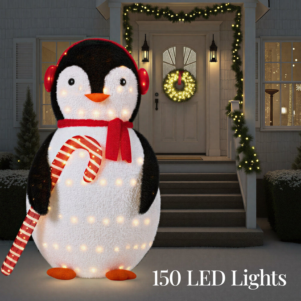 Lighted Pop-Up Penguin Outdoor Christmas Decoration w/ LED Lights