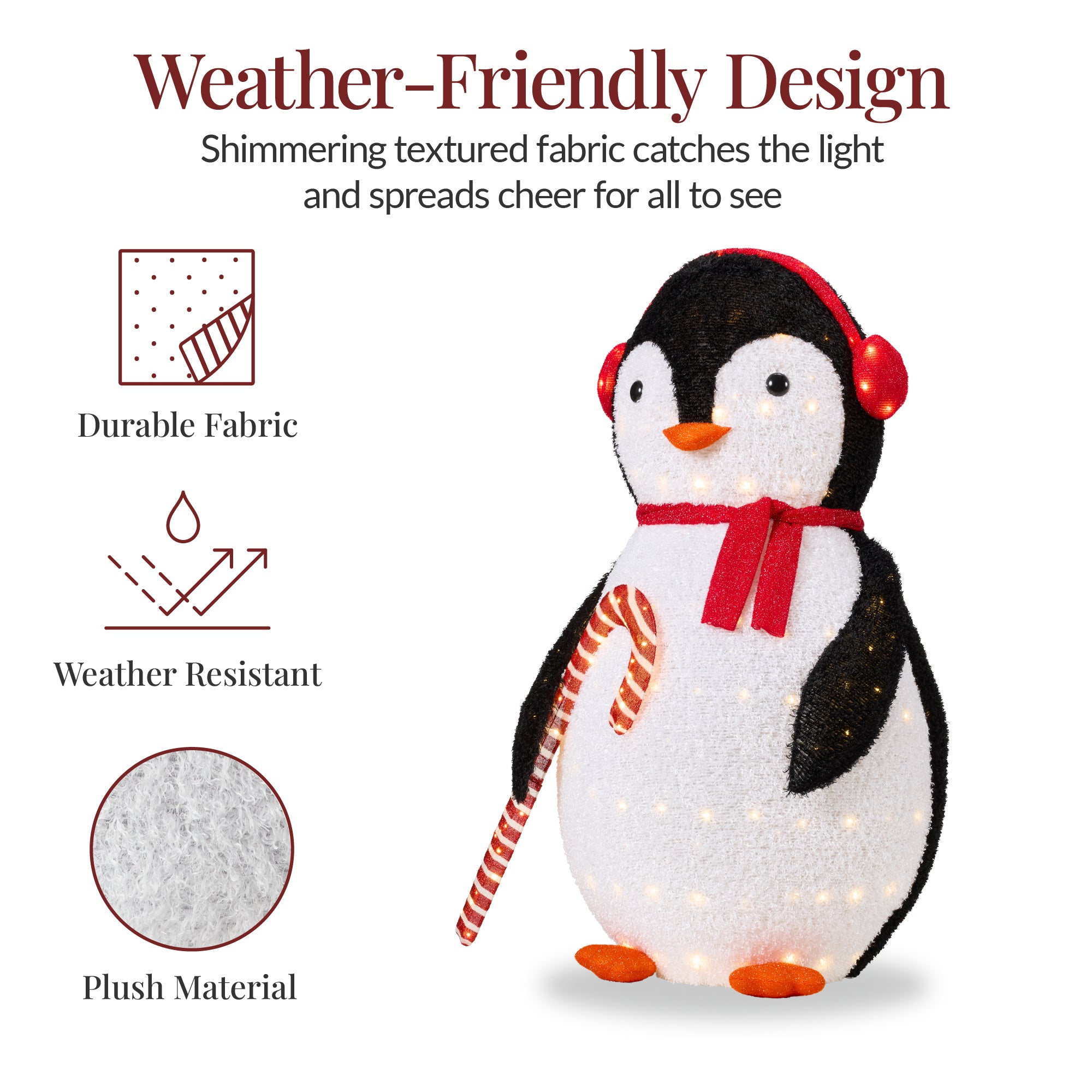 Lighted Pop-Up Penguin Outdoor Christmas Decoration w/ LED Lights