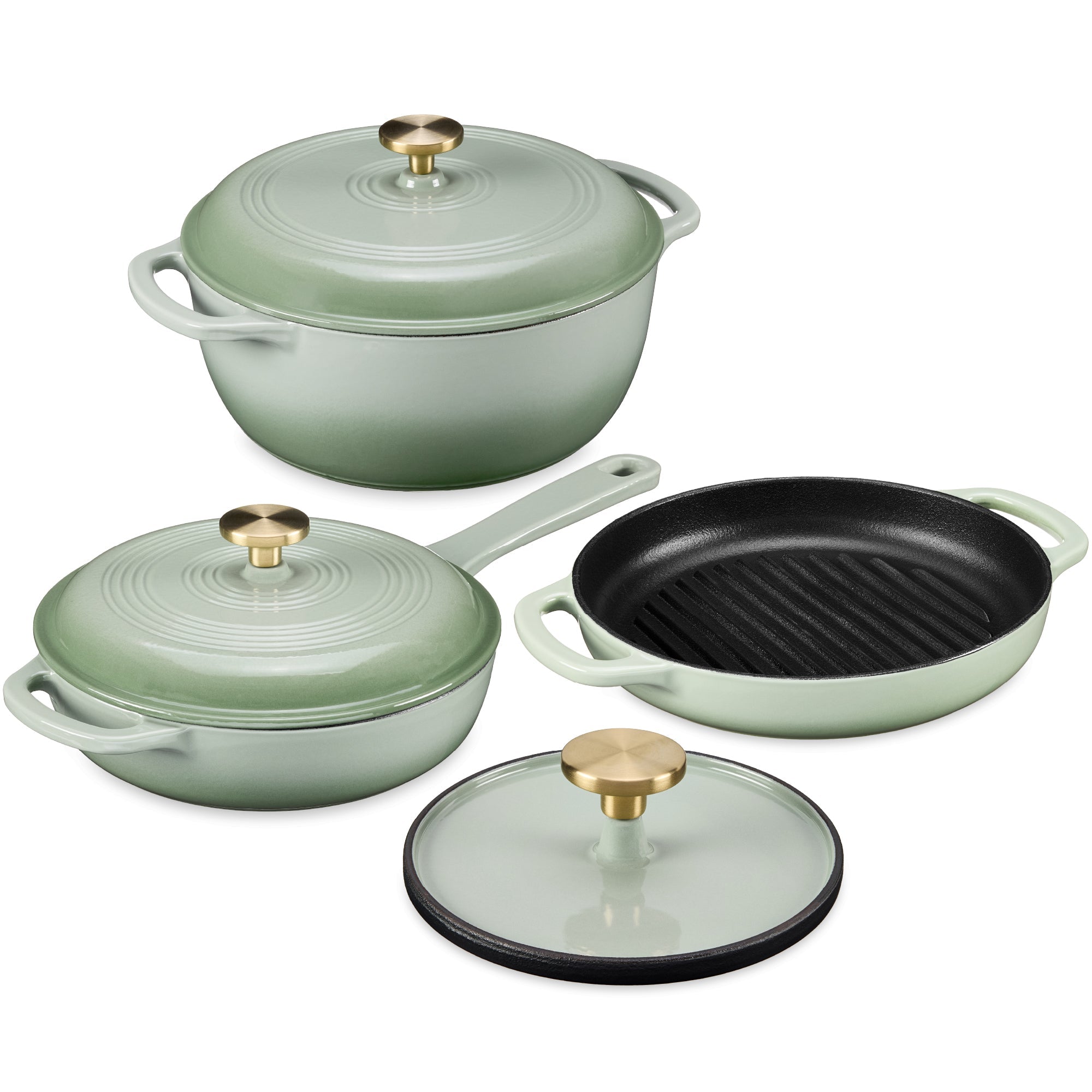 6-Piece Enameled Cast Iron Cookware Set