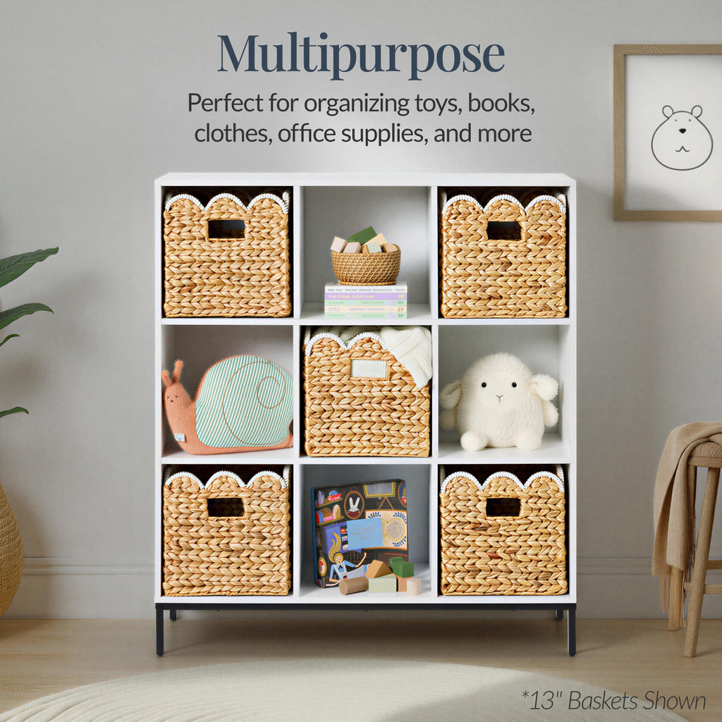 Scalloped 12x 12 Hyacinth Storage Basket Set of 5