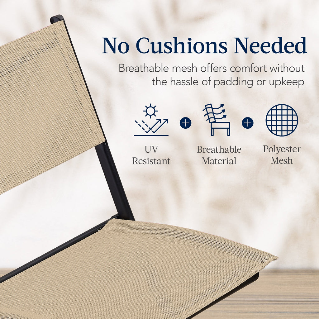 3-Piece Bistro Set w/ Glass Table, 2 Foldable Chairs