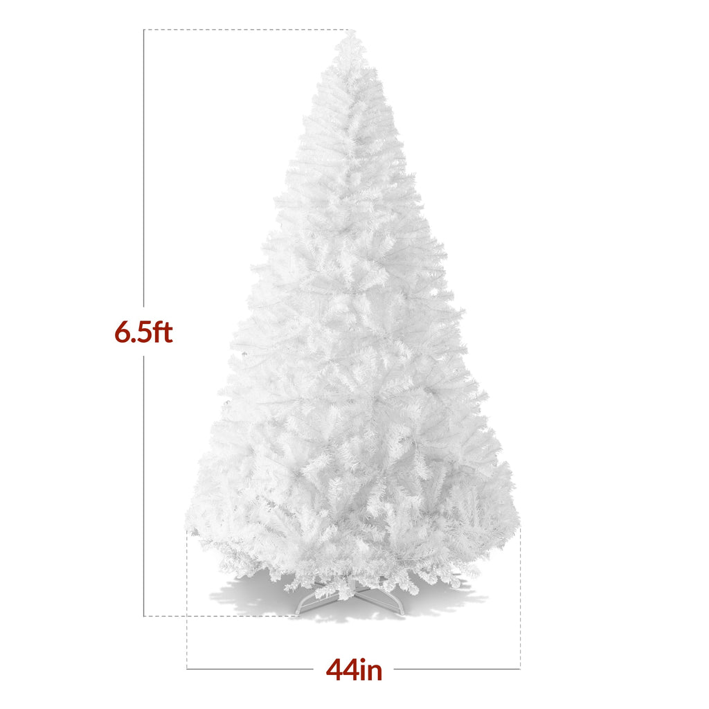 Artificial White Christmas Tree, Unlit Pine Design w/Easy Assembly