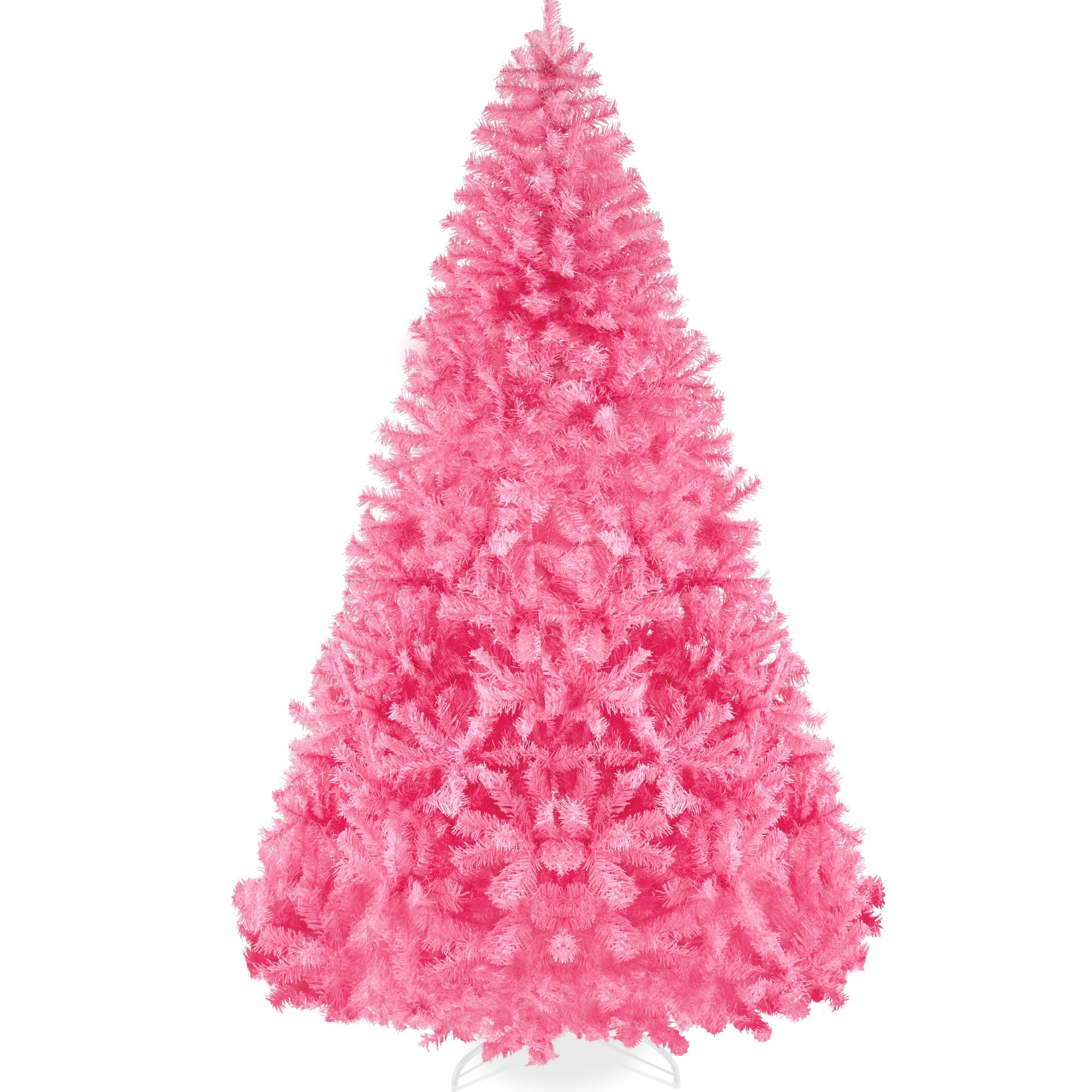 Artificial Pink Christmas Tree, Unlit Pine Design w/Easy Assembly