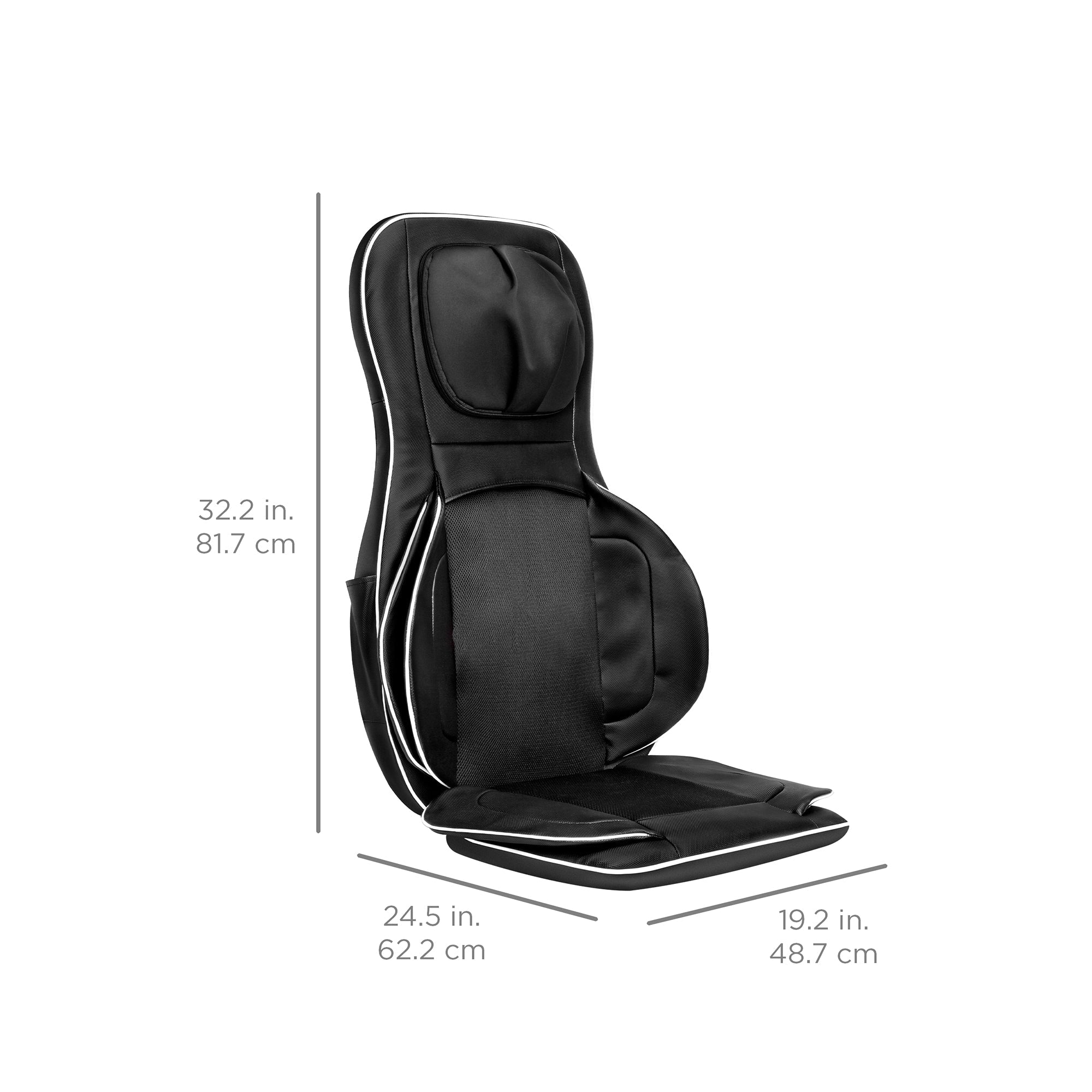 Air Compression Shiatsu Neck & Back Massager Seat w/ Heat, Rolling Massage