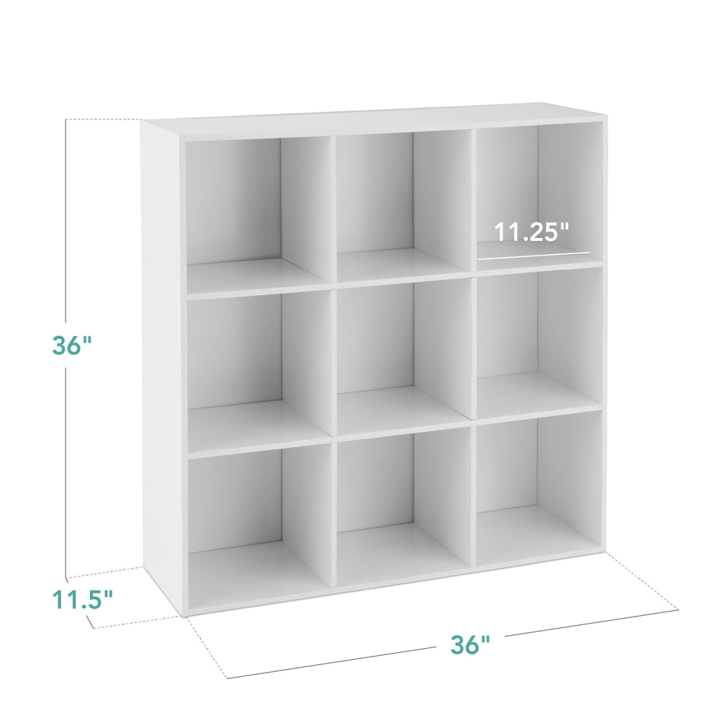 9-Cube Bookshelf Storage Display w/ 3 Removable Panels, Customizable Design