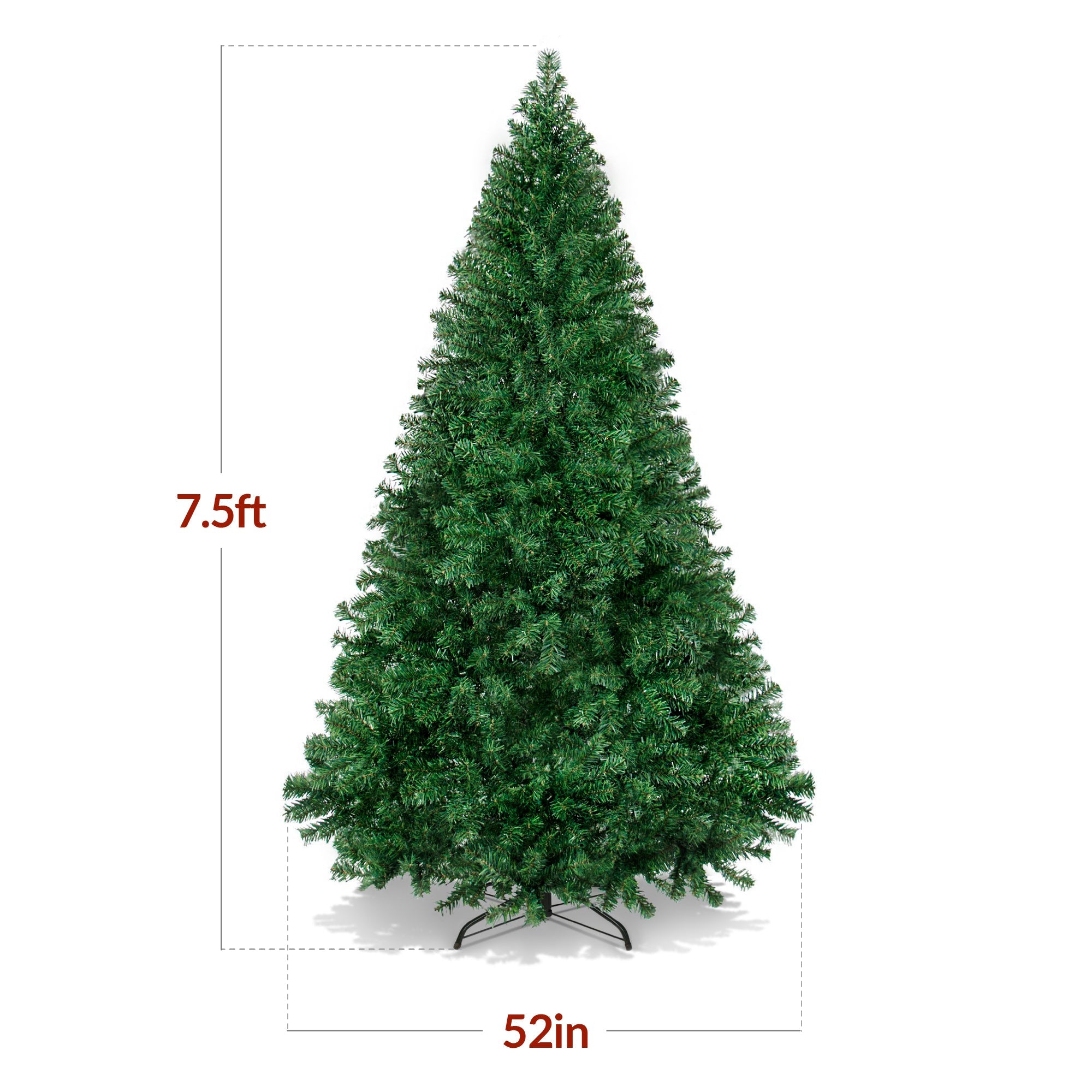Artificial Green Christmas Tree, Unlit Pine Design w/Easy Assembly