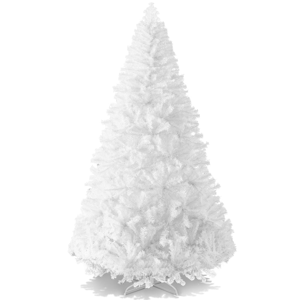 Artificial White Christmas Tree, Unlit Pine Design w/Easy Assembly