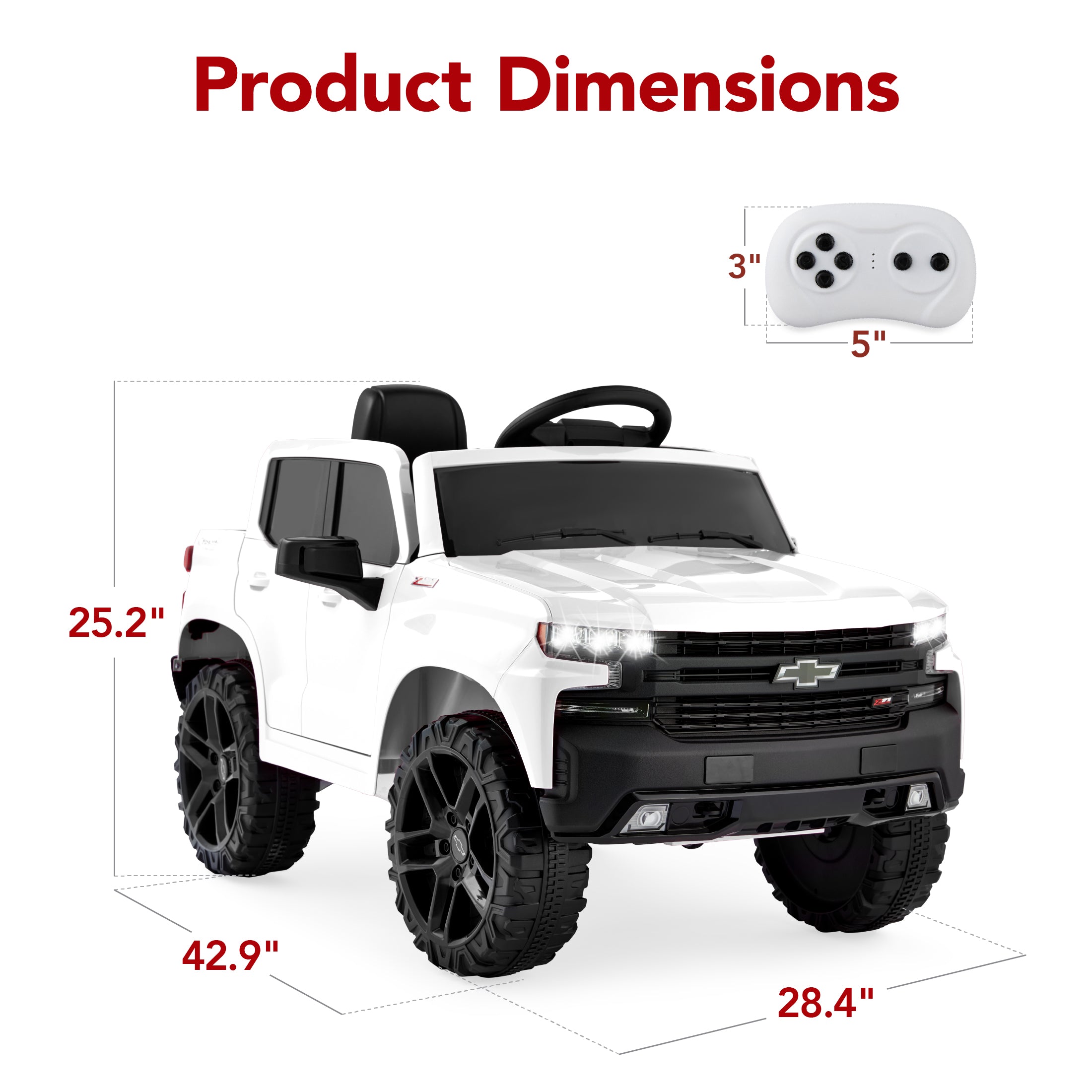 12V Licensed Chevrolet Silverado Ride On Truck w/ Parent Remote Control