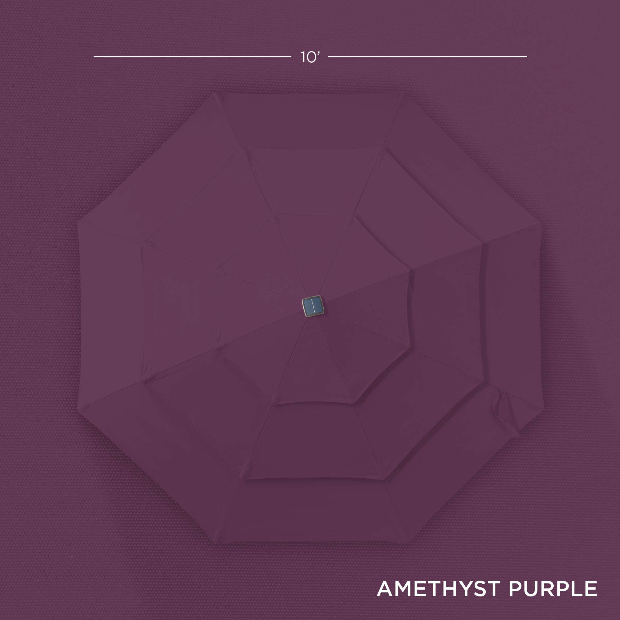 3-Tier Solar Patio Umbrella w/ LED Lights, Tilt Adjustment, Crank - 10ft