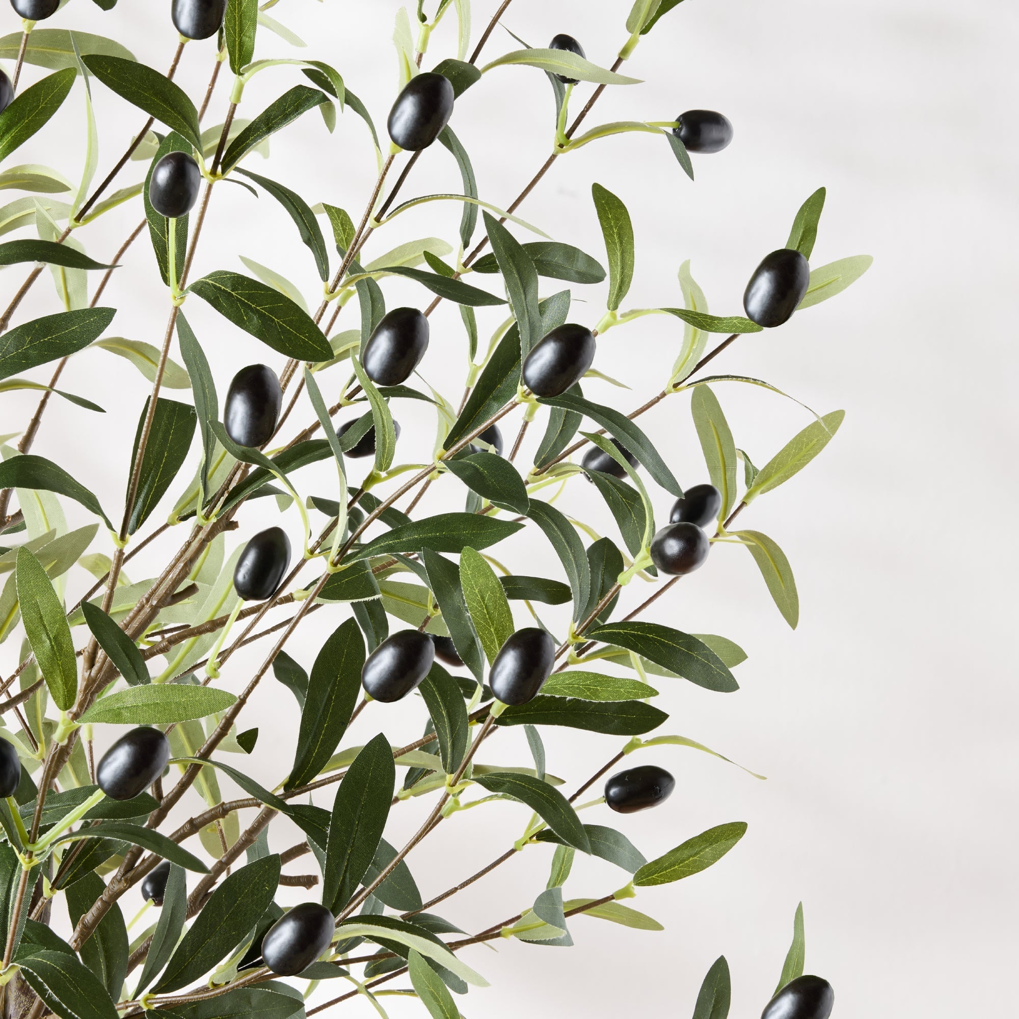 Artificial Olive Tree, Lifelike Faux Tree w/ White Pot, Decorative Olives