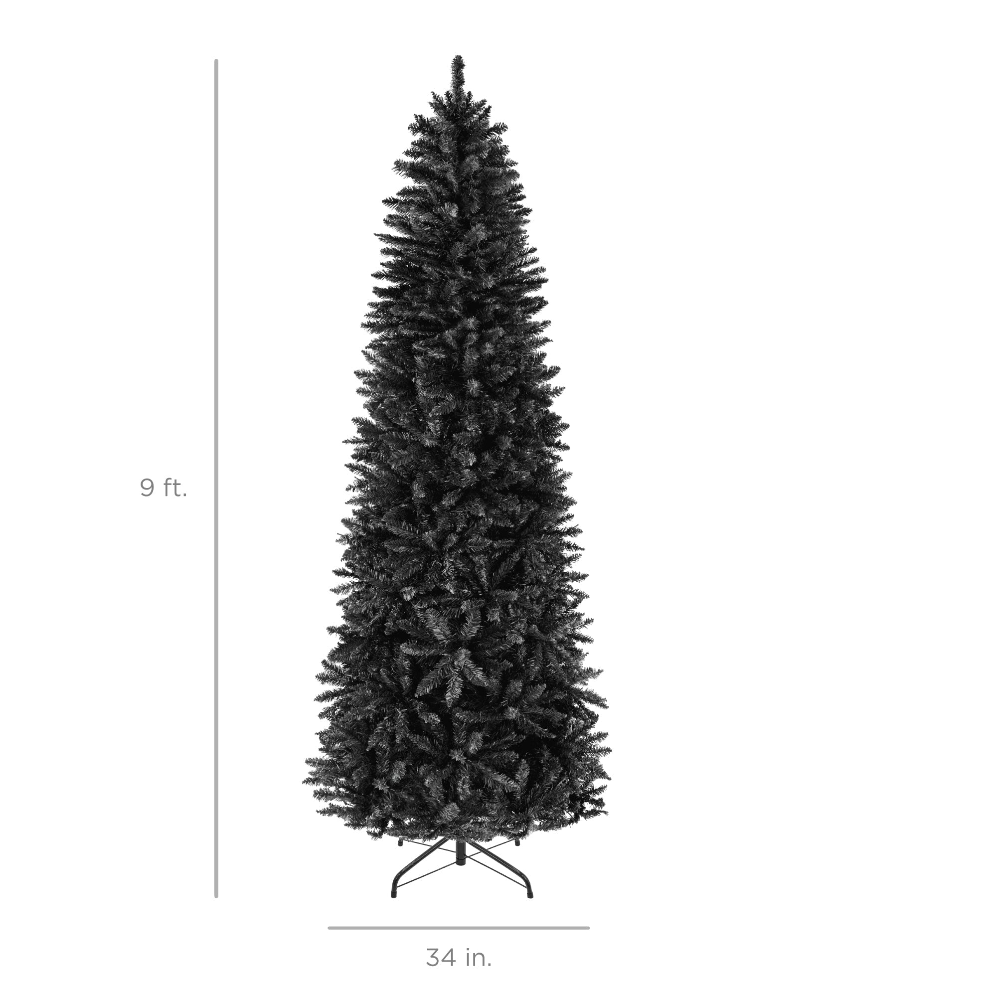 Black Artificial Pencil Holiday Christmas Tree