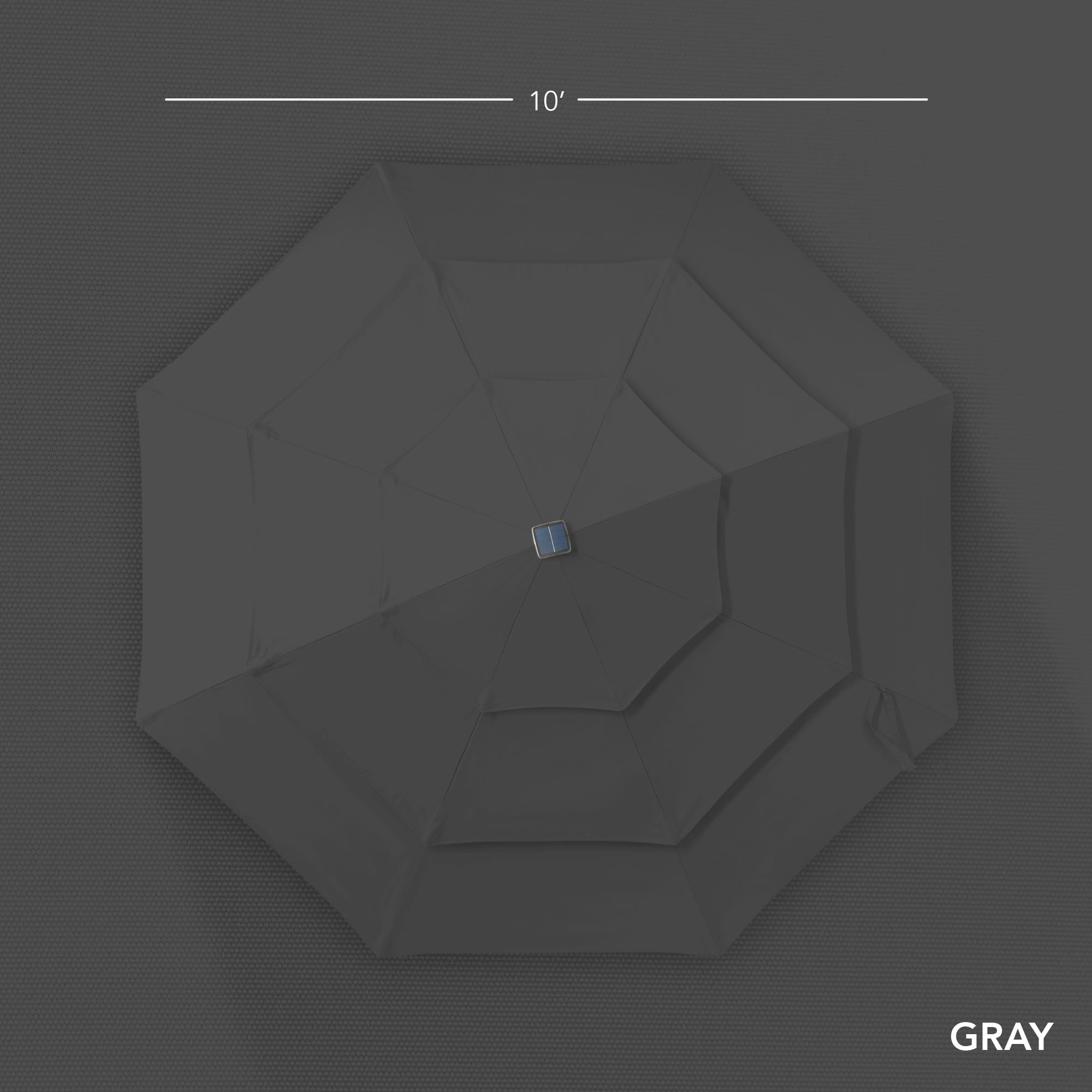 3-Tier Woodgrain Pattern Solar Patio Umbrella, Tilt Adjustment - 10ft