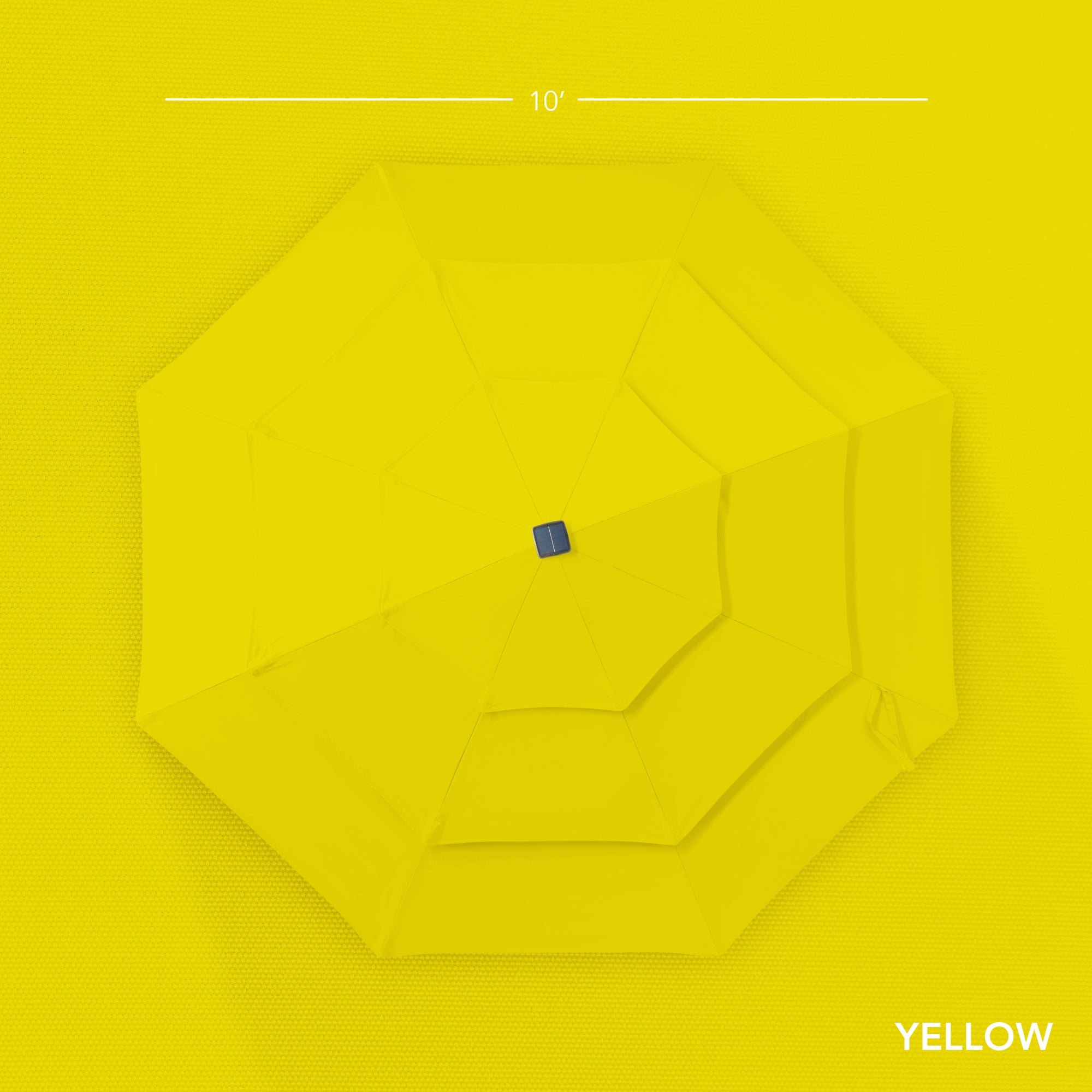 3-Tier Woodgrain Pattern Solar Patio Umbrella, Tilt Adjustment - 10ft