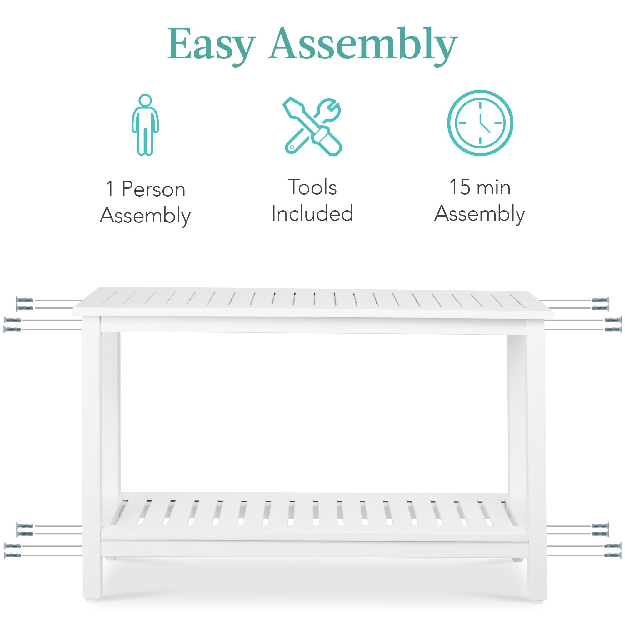 2-Shelf Wooden Console Table Storage Organizer w/ Natural Finish - 48in