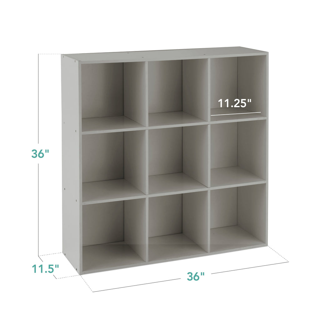 9-Cube Bookshelf Storage Display w/ 3 Removable Panels, Customizable Design