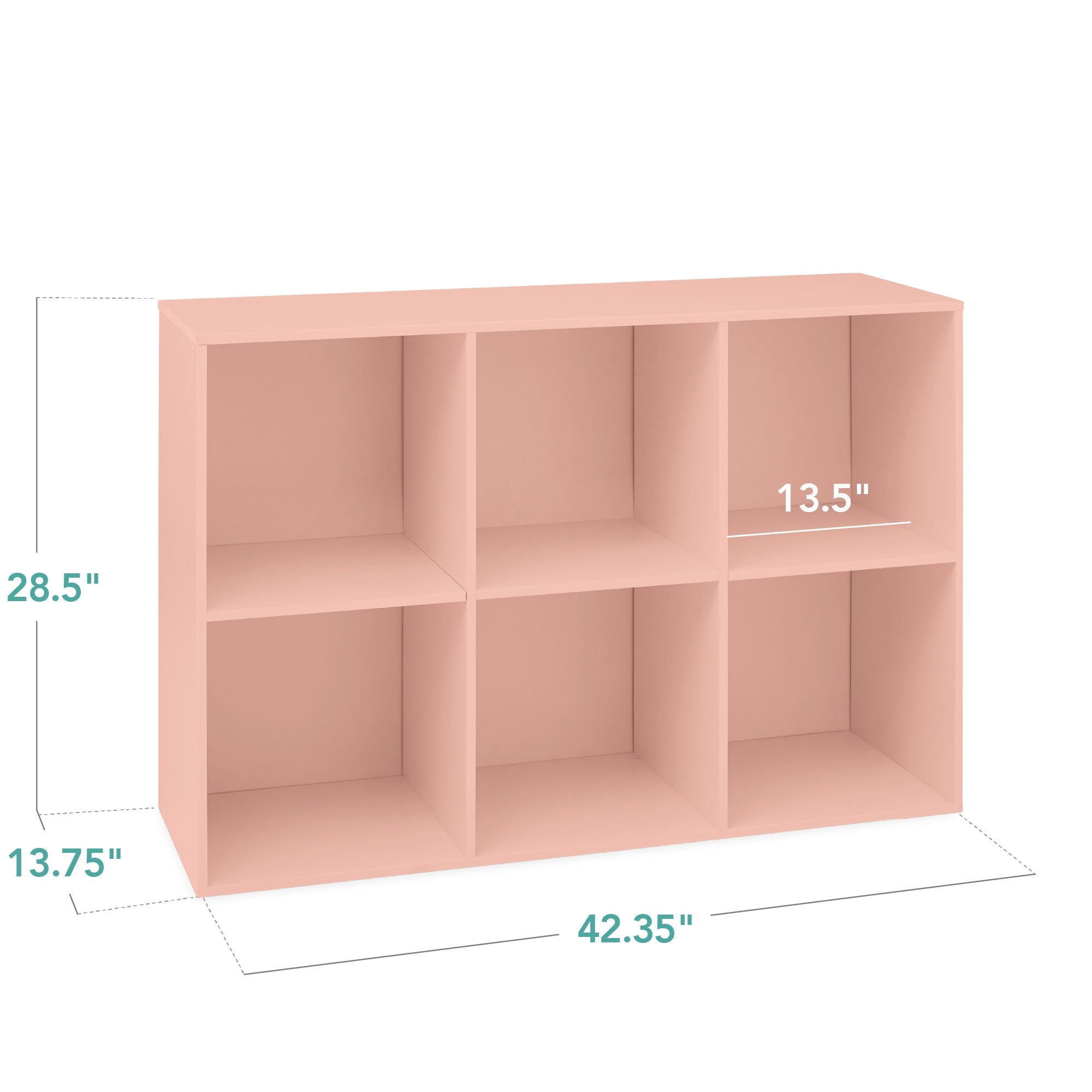6-Cube Bookshelf, 13.5in Storage Display w/ Removable Panels, Customizable