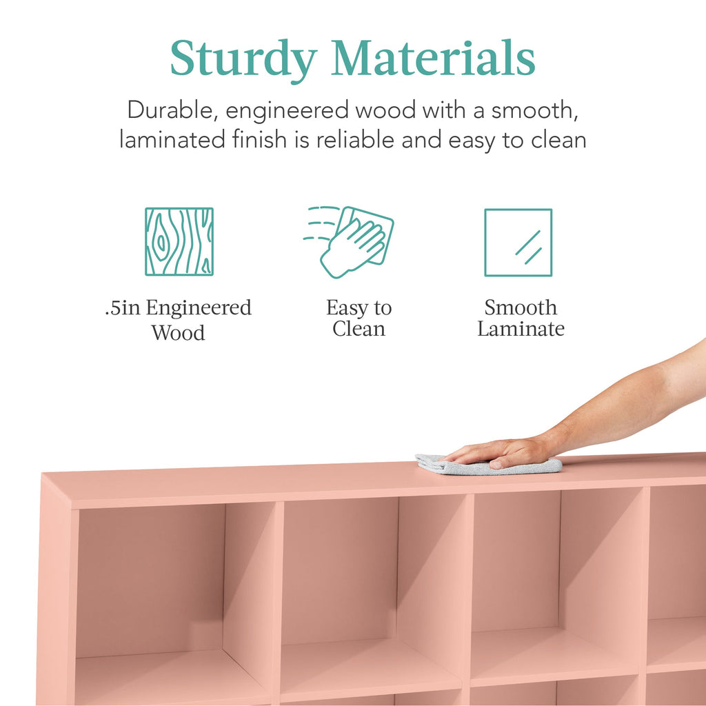 8-Cube Bookshelf, 11in Storage Display w/ Removable Panels, Customizable