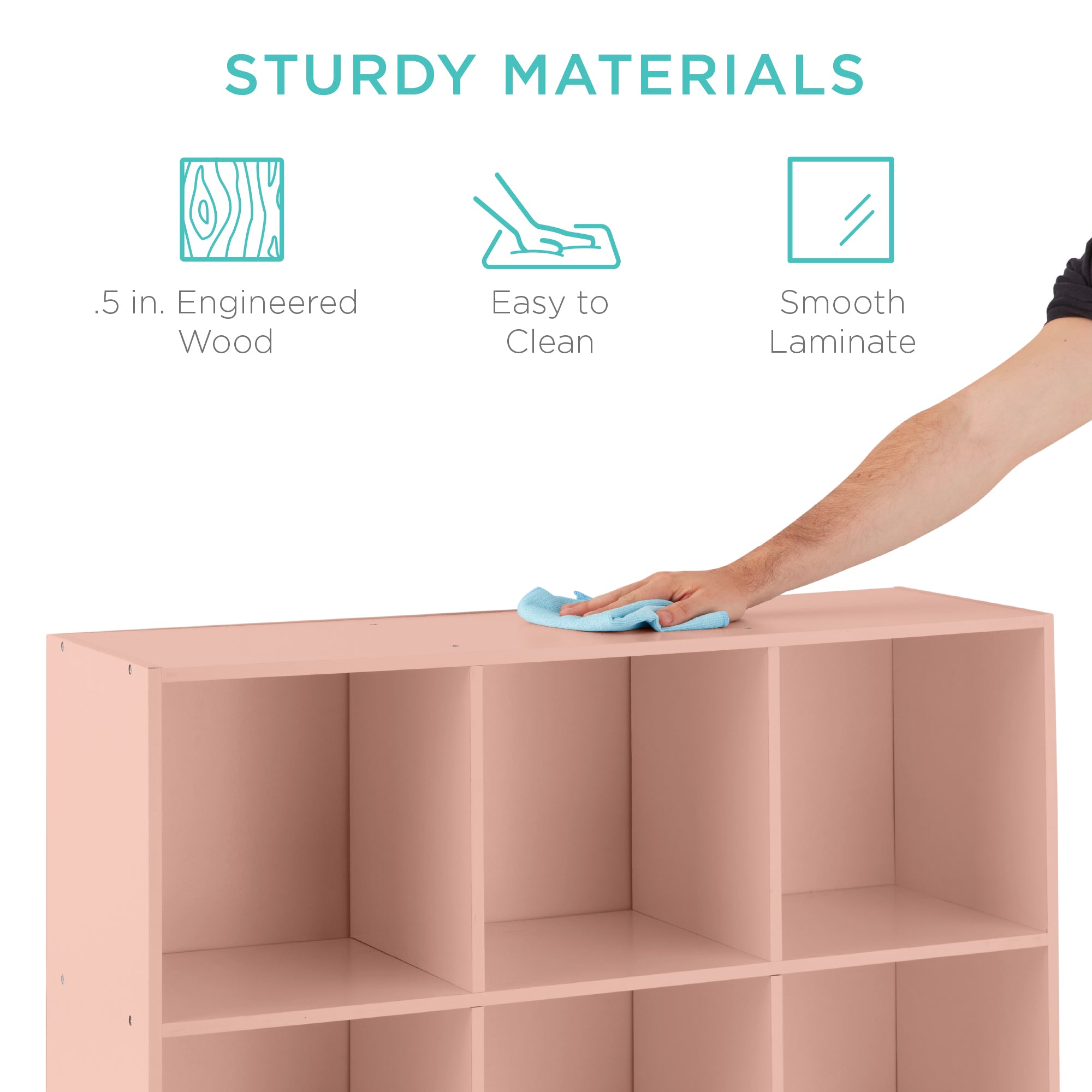 9-Cube Bookshelf, 13.5in Storage Display w/ Removable Panels, Customizable