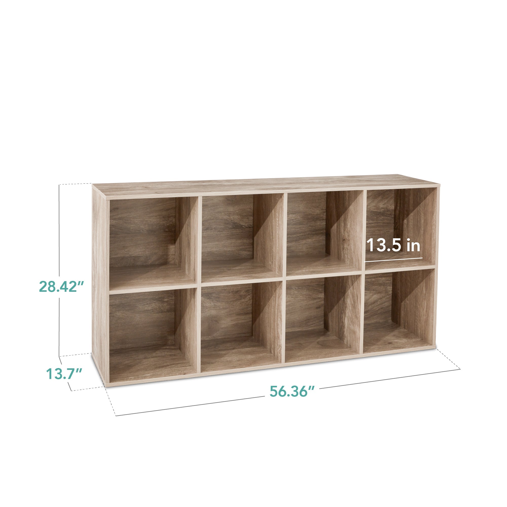 8-Cube Bookshelf, 13.5in Storage Display w/ Removable Panels, Customizable