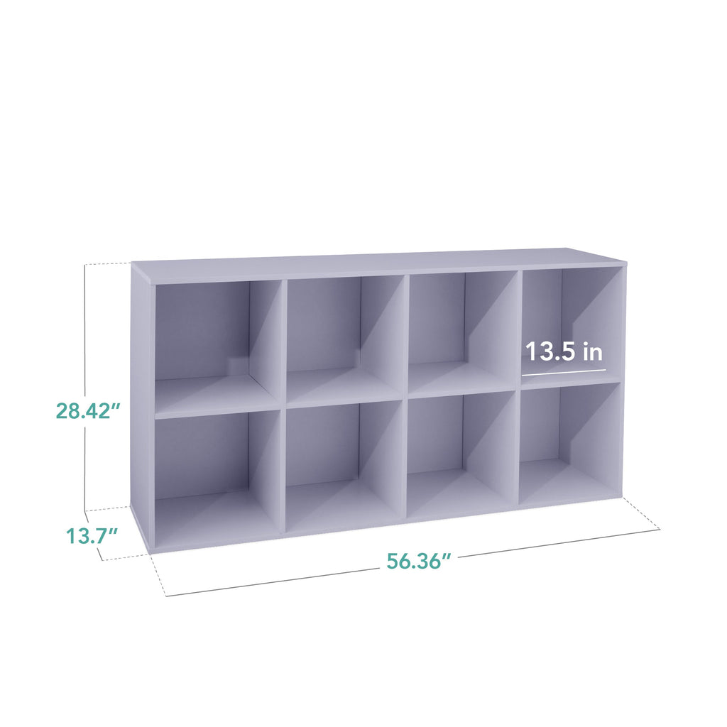 8-Cube Bookshelf, 13.5in Storage Display w/ Removable Panels, Customizable