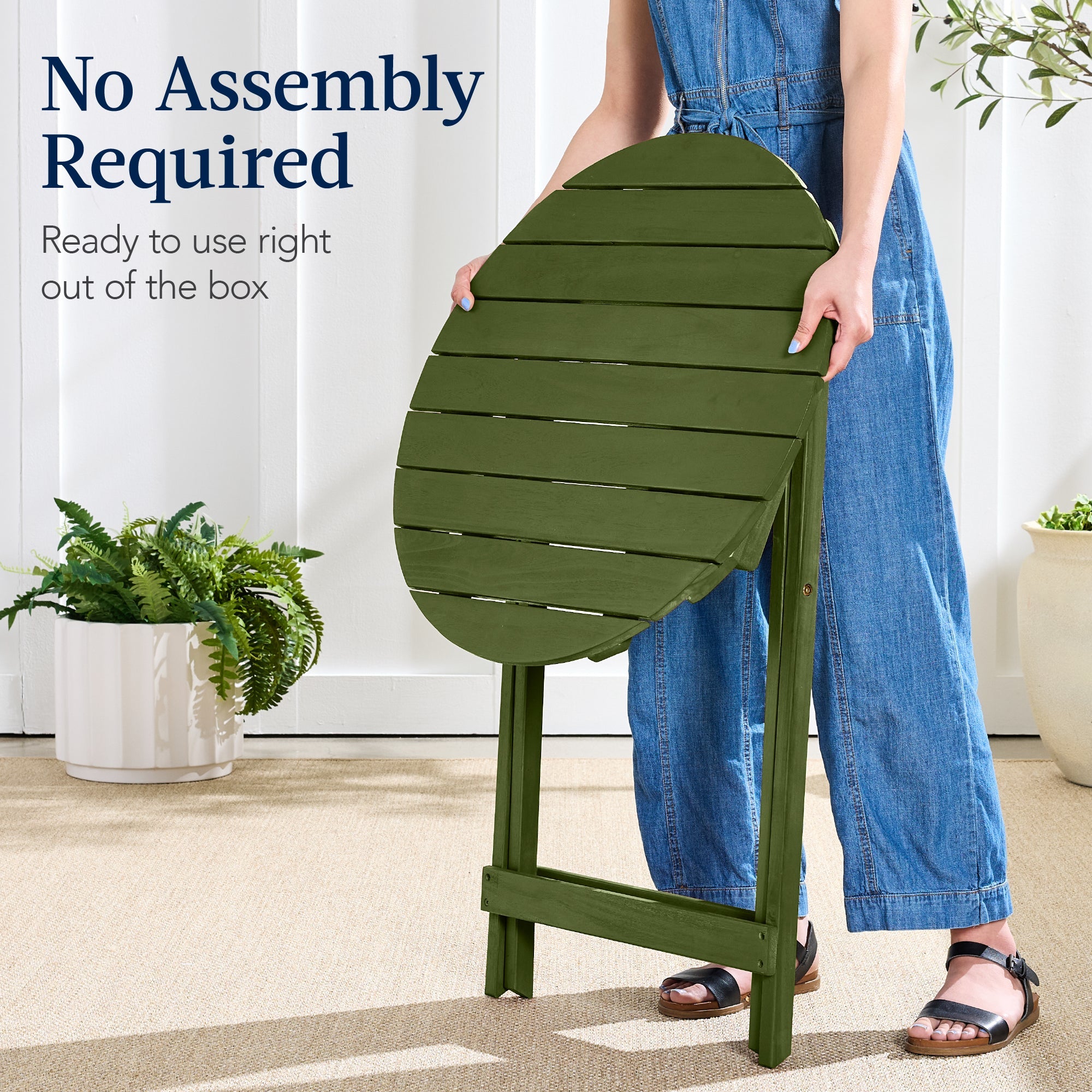 3-Piece Acacia Wood Bistro Set w/ Folding Table, 2 Chairs