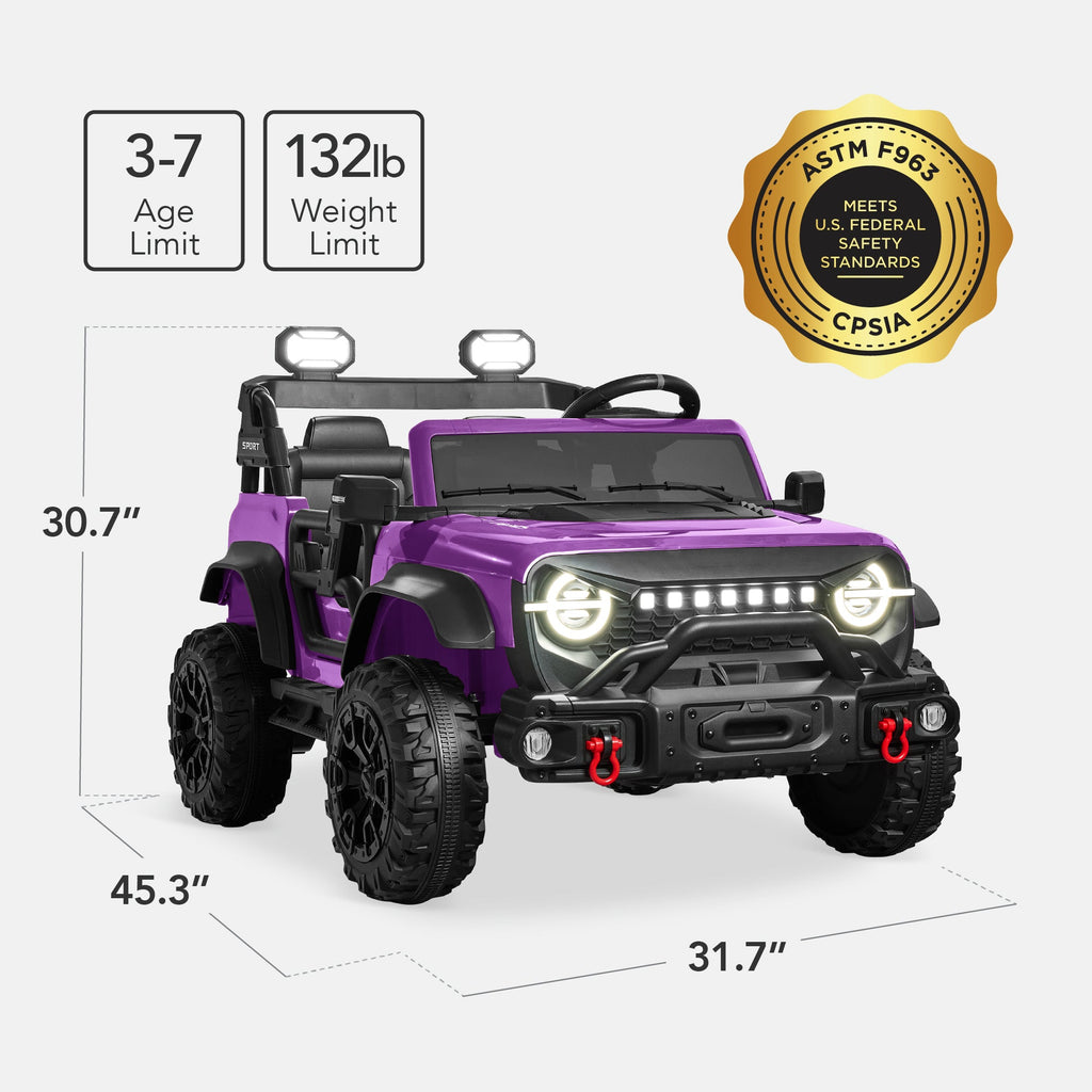 24V 2-Seater Electric Ride-On Car Truck w/ Parent Control, Bluetooth