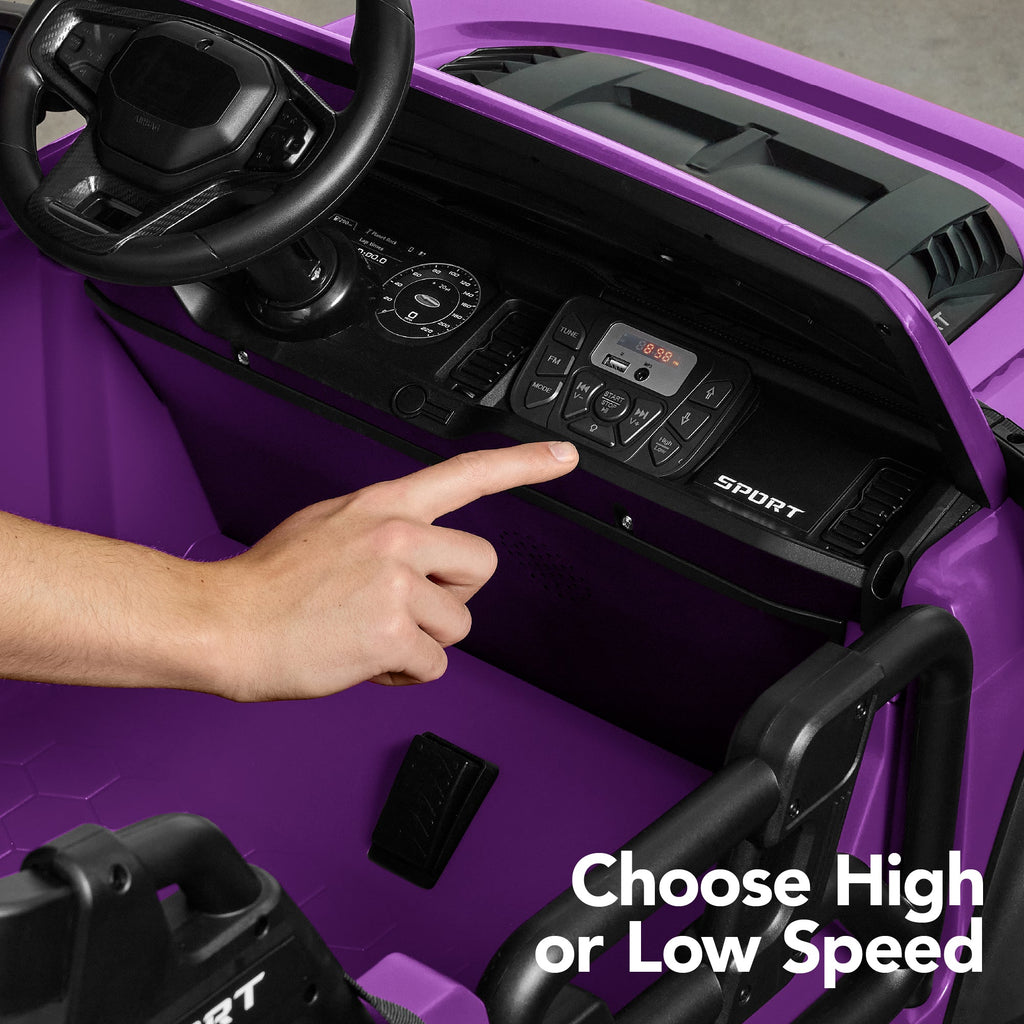 24V 2-Seater Electric Ride-On Car Truck w/ Parent Control, Bluetooth