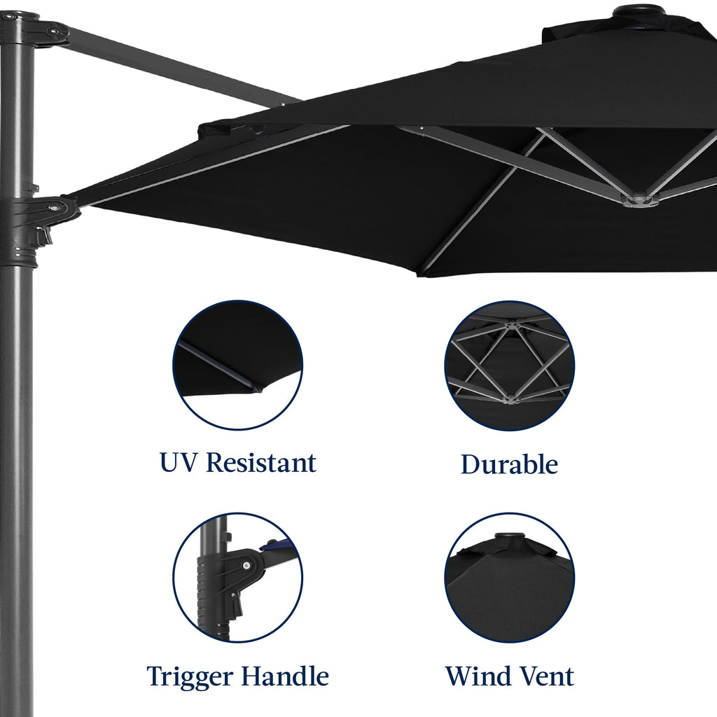 360 Rotating Cantilever Offset Patio Umbrella - 10ft