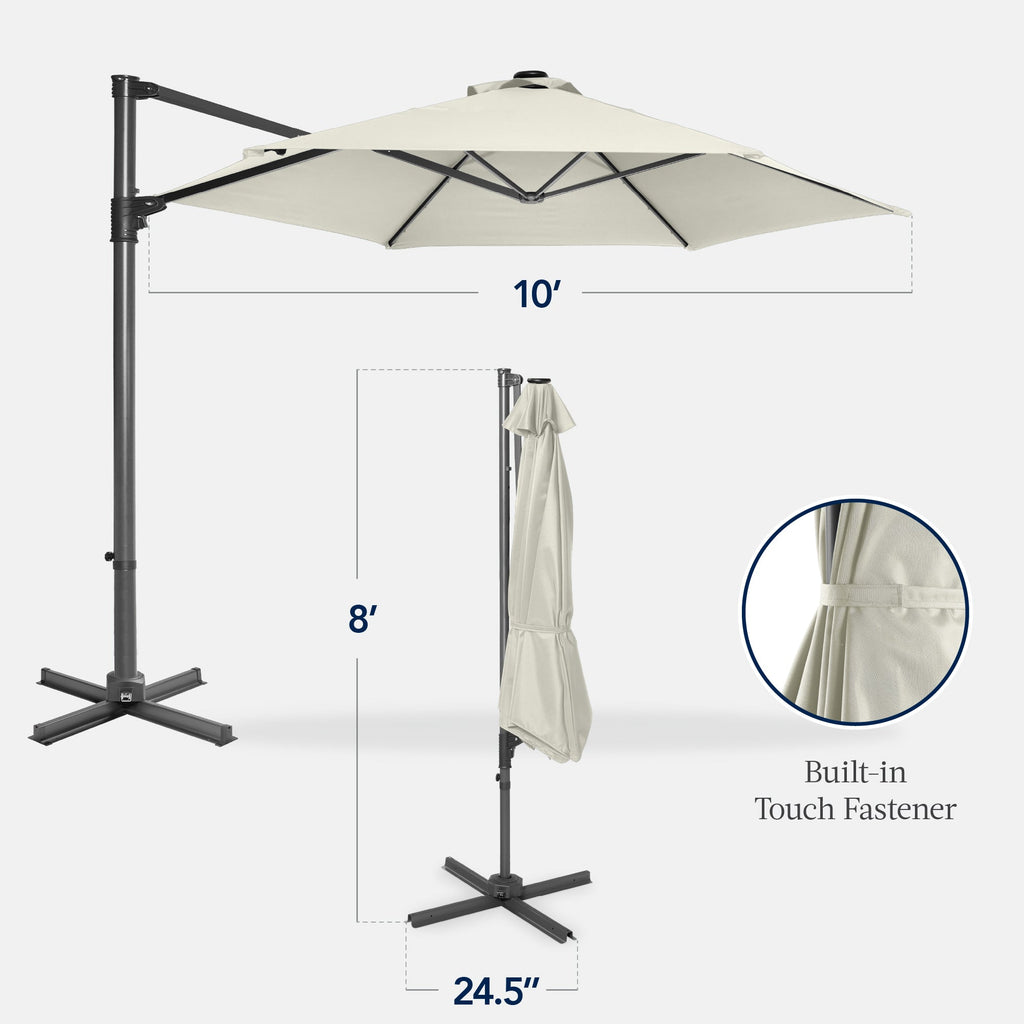 360 Rotating Cantilever Offset Patio Umbrella - 10ft