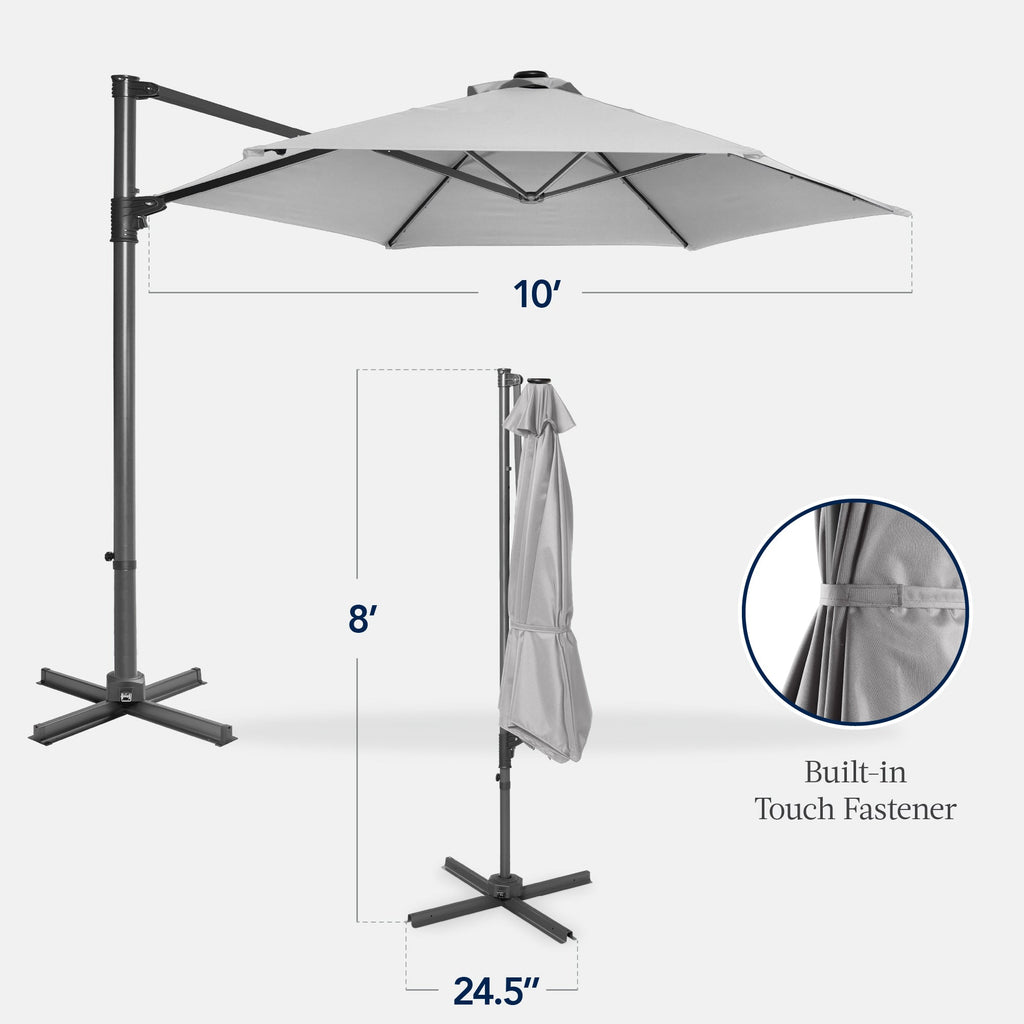 360 Rotating Cantilever Offset Patio Umbrella - 10ft
