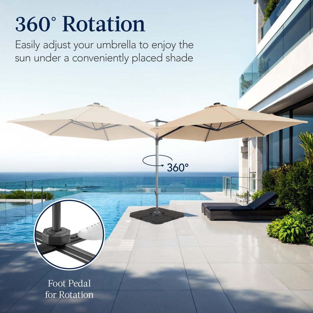 360 Rotating Cantilever Offset Patio Umbrella - 10ft
