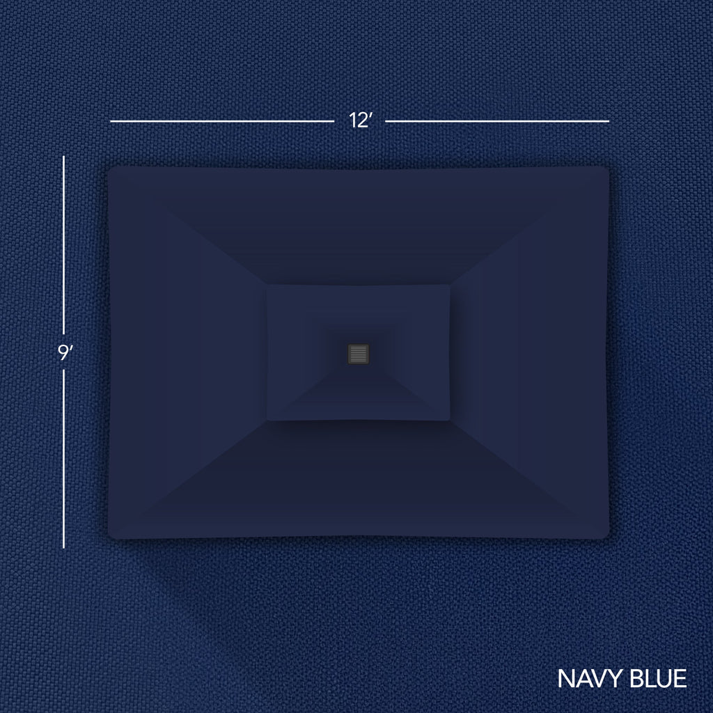 9x12ft 2-Tier Outdoor Solar LED Cantilever Patio Umbrella